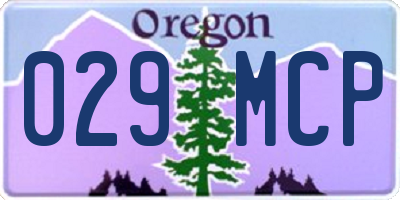 OR license plate 029MCP