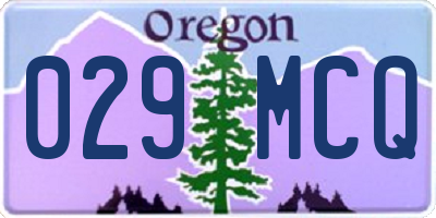 OR license plate 029MCQ