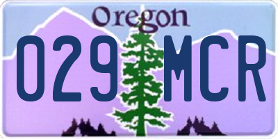 OR license plate 029MCR