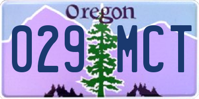 OR license plate 029MCT