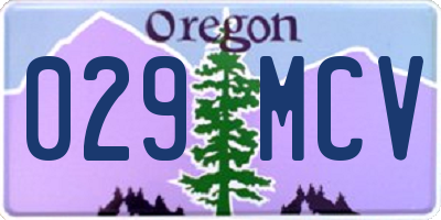 OR license plate 029MCV