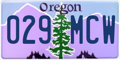 OR license plate 029MCW