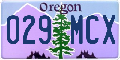OR license plate 029MCX