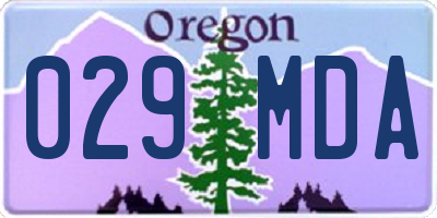 OR license plate 029MDA