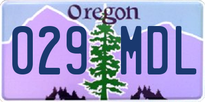 OR license plate 029MDL