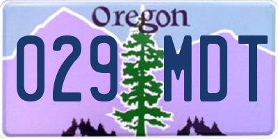 OR license plate 029MDT
