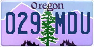 OR license plate 029MDU
