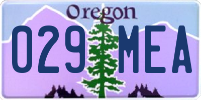 OR license plate 029MEA