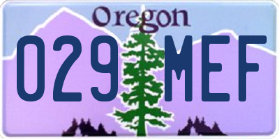 OR license plate 029MEF