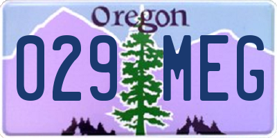 OR license plate 029MEG