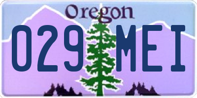 OR license plate 029MEI