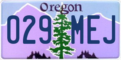 OR license plate 029MEJ