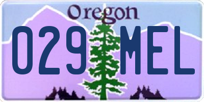 OR license plate 029MEL