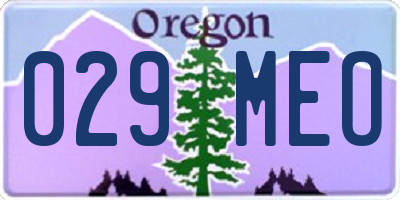 OR license plate 029MEO