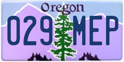 OR license plate 029MEP
