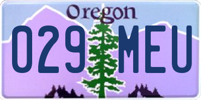 OR license plate 029MEU