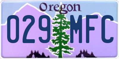 OR license plate 029MFC