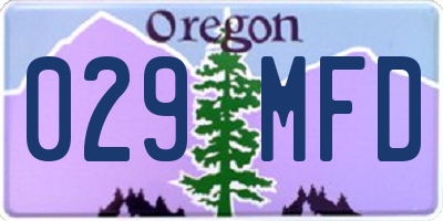 OR license plate 029MFD