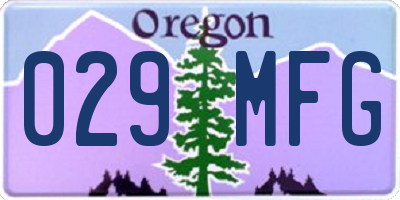 OR license plate 029MFG