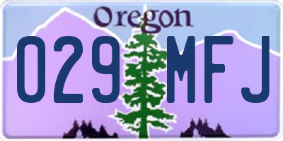 OR license plate 029MFJ