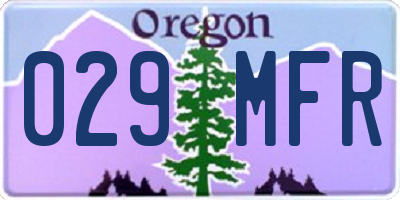 OR license plate 029MFR