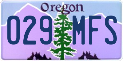 OR license plate 029MFS