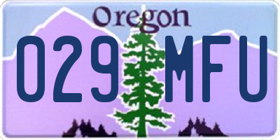 OR license plate 029MFU