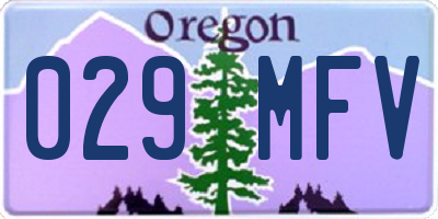 OR license plate 029MFV