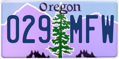 OR license plate 029MFW