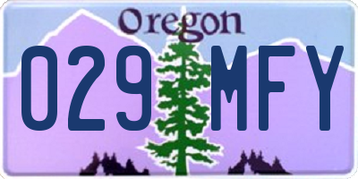 OR license plate 029MFY
