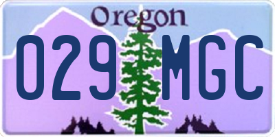 OR license plate 029MGC