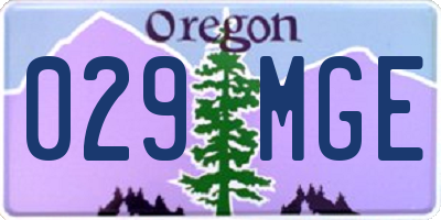 OR license plate 029MGE