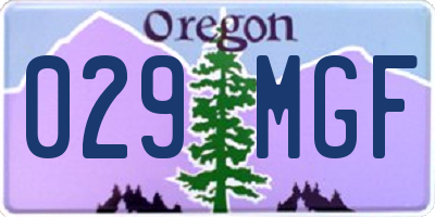 OR license plate 029MGF