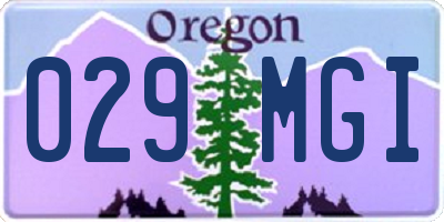 OR license plate 029MGI