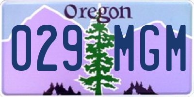 OR license plate 029MGM