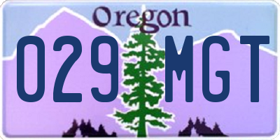 OR license plate 029MGT
