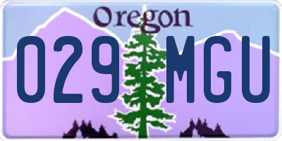 OR license plate 029MGU