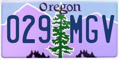 OR license plate 029MGV