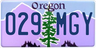 OR license plate 029MGY