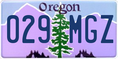 OR license plate 029MGZ