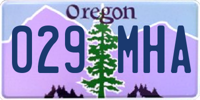 OR license plate 029MHA