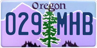 OR license plate 029MHB