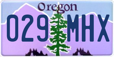 OR license plate 029MHX