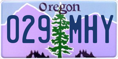 OR license plate 029MHY