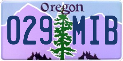 OR license plate 029MIB
