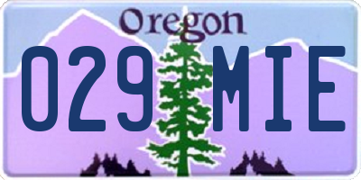 OR license plate 029MIE