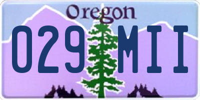 OR license plate 029MII