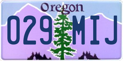 OR license plate 029MIJ