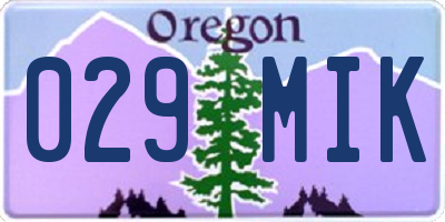 OR license plate 029MIK