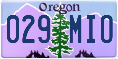 OR license plate 029MIO